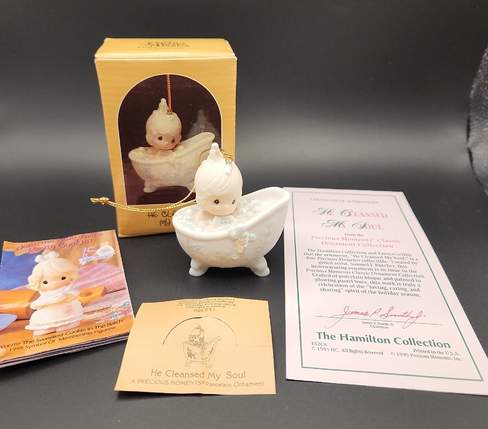 Precious Moments Ornament 1987 He Cleansed My Soul